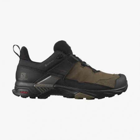 SALOMON MEN'S X ULTRA 4 LEATHER GORE-TEX-Desert Palm / Black / Kangaroo