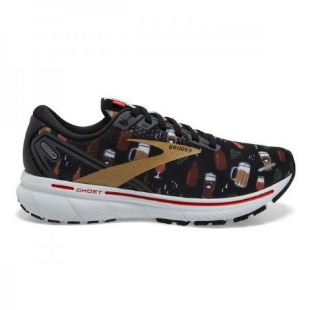 Brooks Men's Ghost 14 Black/White/Fiery Red