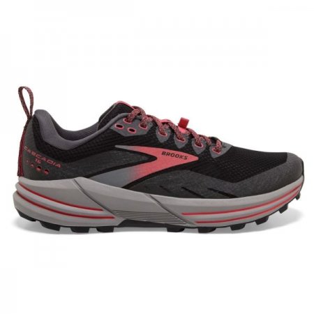 Brooks Women's Cascadia 16 GTX Black/Blackened Pearl/Coral