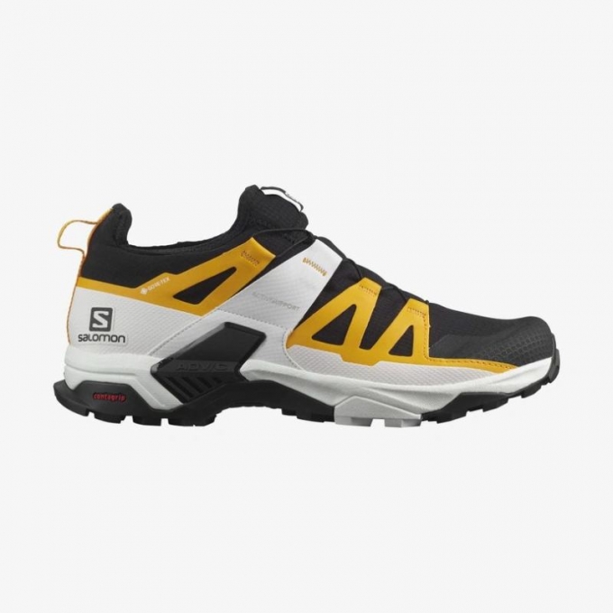 SALOMON MEN'S X ULTRA PRO GORE-TEX-Black / White / Saffron