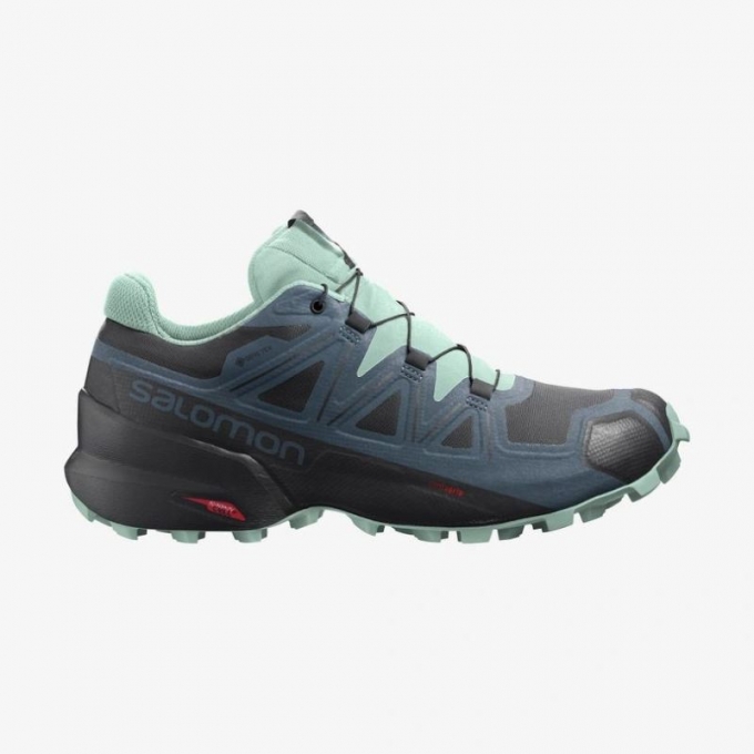 SALOMON WOMEN'S SPEEDCROSS 5 GORE-TEX-Black / Mallard Blue / Yucca