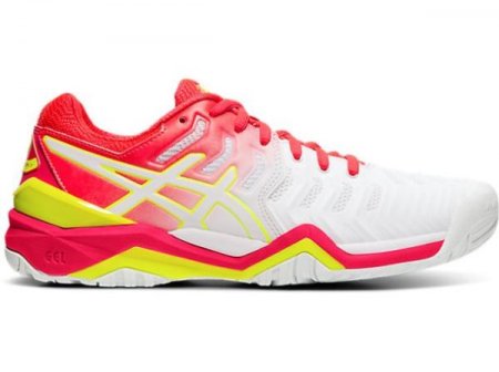 ASICS | WOMEN'S GEL-RESOLUTION 7 - White/Laser Pink