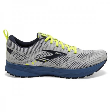 Brooks Men's Revel 5 Oyster/Navy/Dark Blue