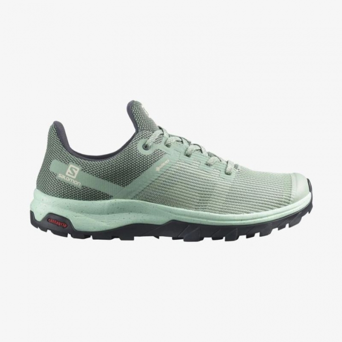 SALOMON WOMEN'S OUTLINE PRISM GORE-TEX-Granite Green / Yucca / Ebony