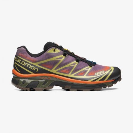 SALOMON MEN'S XT-6 SKYLINE-Moonscape / Leek Green / Vibrant Orange