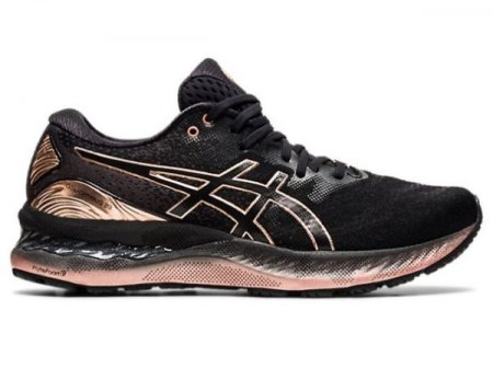 ASICS | WOMEN'S GEL-NIMBUS 23 PLATINUM - Black/Rose Gold