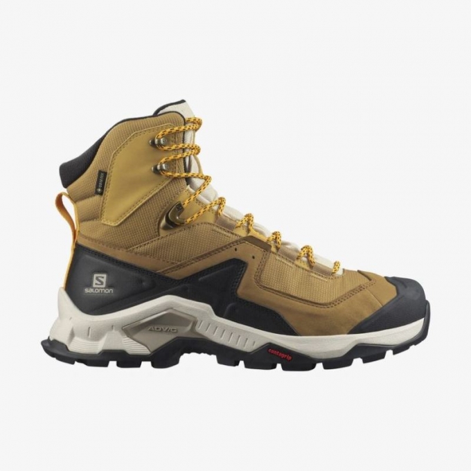 SALOMON MEN'S QUEST ELEMENT GORE-TEX-Cumin / Bleached Sand / Saffron