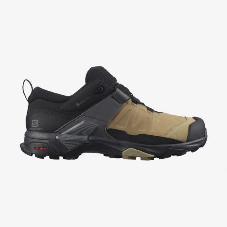 SALOMON WOMEN'S X ULTRA 4 LEATHER GORE-TEX-Kelp / Black / Quiet Shade