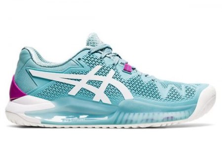 ASICS | WOMEN'S GEL-RESOLUTION 8 (D) - Smoke Blue/White