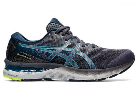 ASICS | MEN'S GEL-NIMBUS 23 (4E) - Carrier Grey/Digital Aqua